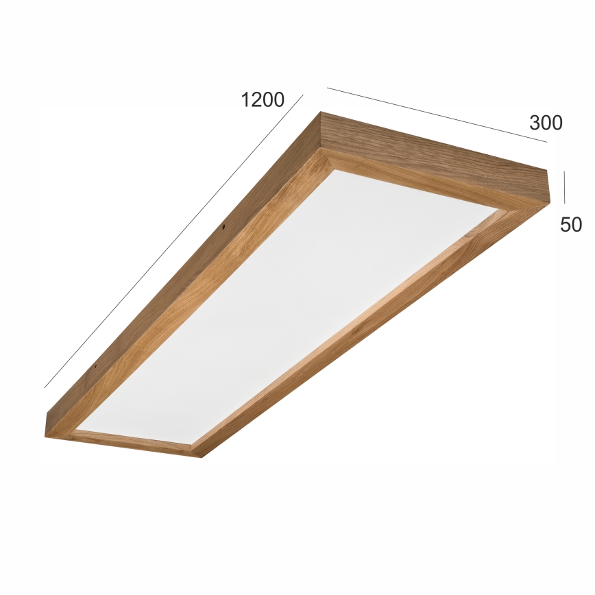 Brilagi - Стельовий LED світильник для ванної з регулюванням яскравості WOODY FRAME LED/50W/230V дуб 120x30 см 3000-6000K IP44 + пульт дистанційного керування