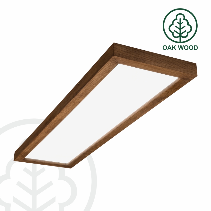 Brilagi - Стельовий LED світильник для ванної з регулюванням яскравості WOODY FRAME LED/50W/230V дуб вишня 120x30 см 3000-6000K IP44 + пульт дистанційного керування