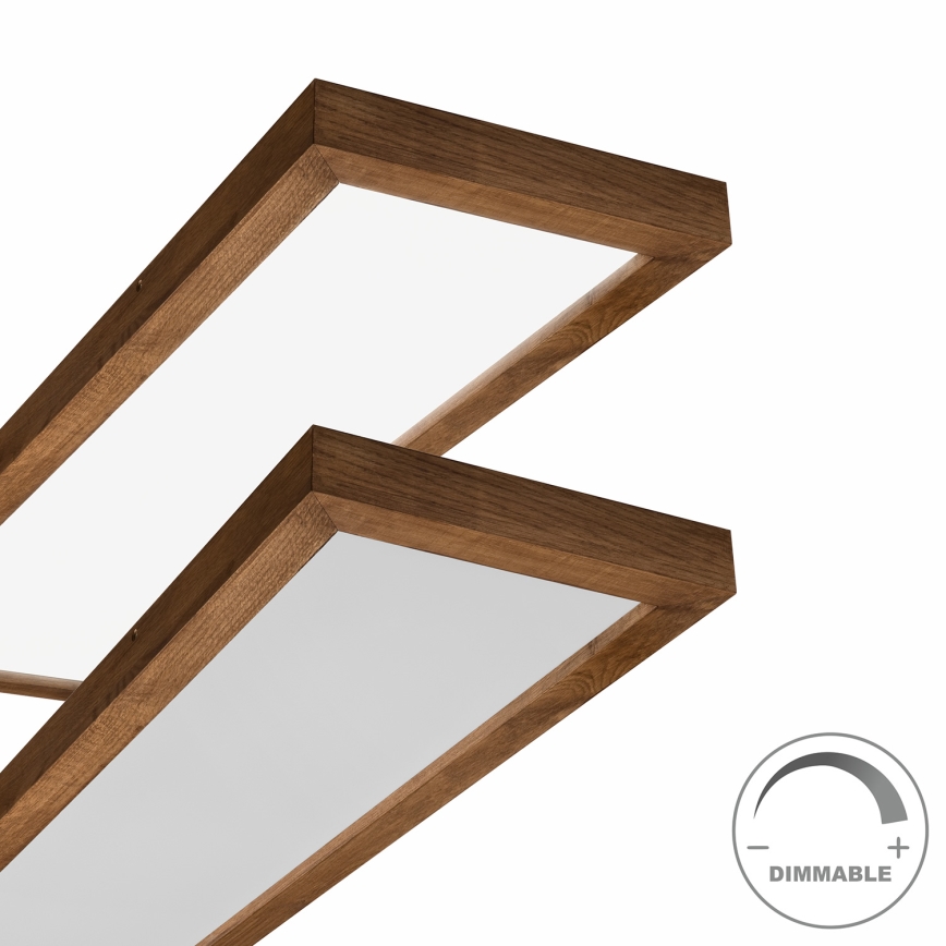 Brilagi - Стельовий LED світильник для ванної з регулюванням яскравості WOODY FRAME LED/50W/230V дуб вишня 120x30 см 3000-6000K IP44 + пульт дистанційного керування