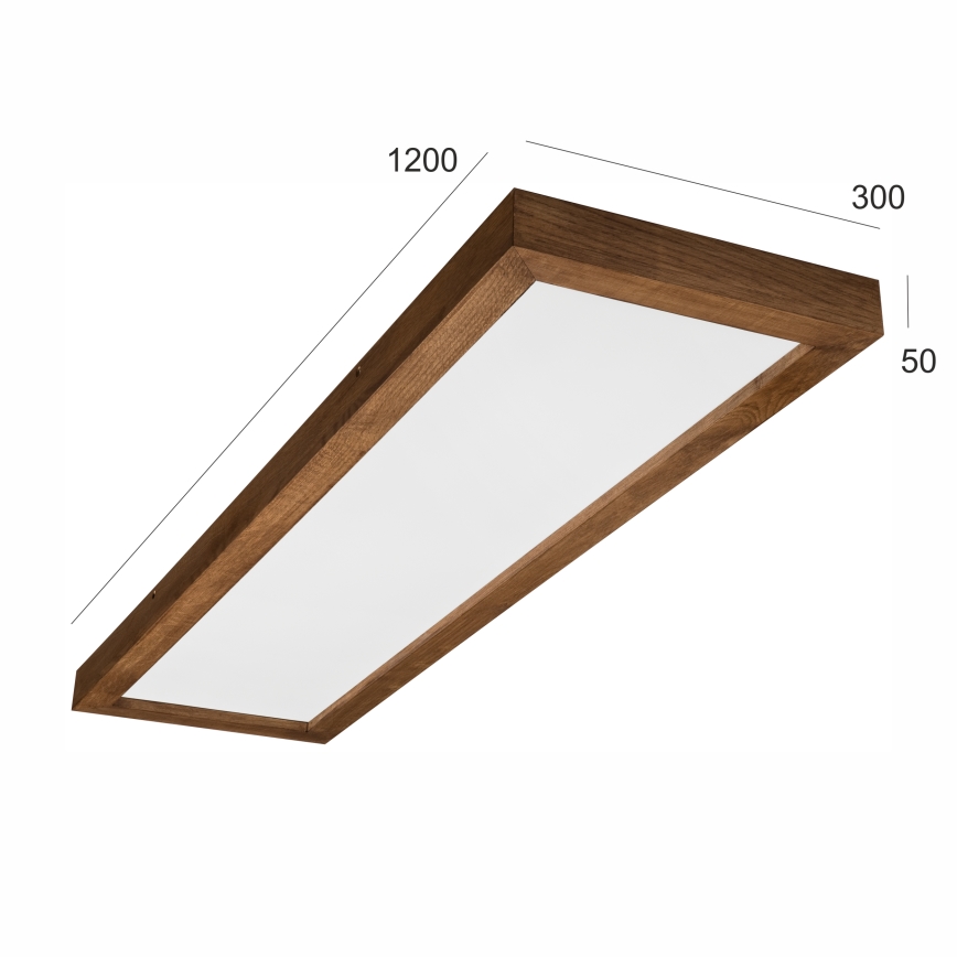 Brilagi - Стельовий LED світильник для ванної з регулюванням яскравості WOODY FRAME LED/50W/230V дуб вишня 120x30 см 3000-6000K IP44 + пульт дистанційного керування