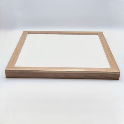 Brilagi - Стельовий LED світильник для ванної з регулюванням яскравості WOODY FRAME LED/50W/230V дуб 60x60 см 3000-6000K IP44 + пульт дистанційного керування