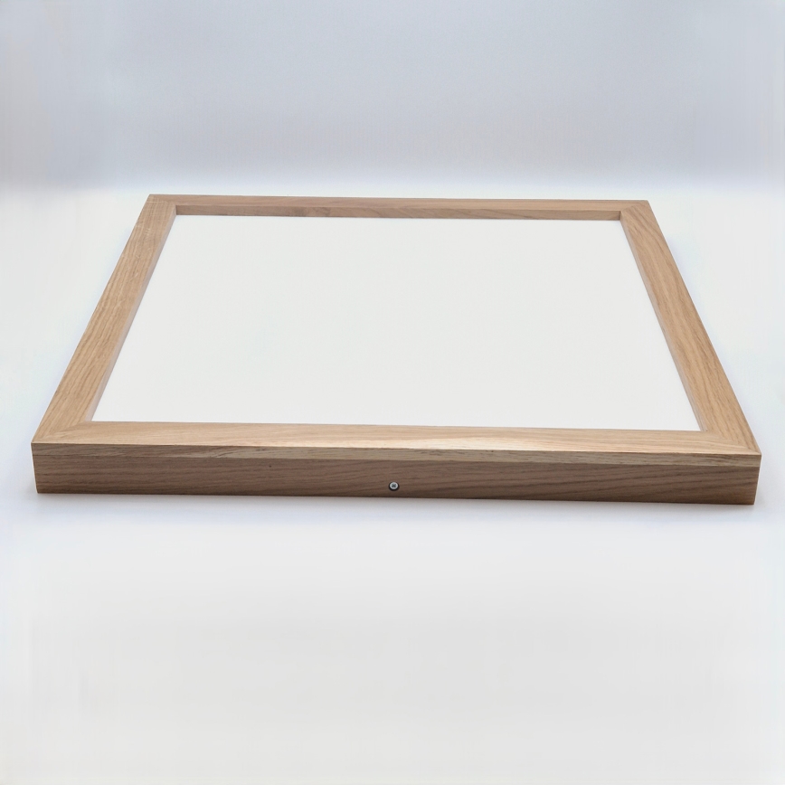 Brilagi - Стельовий LED світильник для ванної з регулюванням яскравості WOODY FRAME LED/50W/230V дуб 60x60 см 3000-6000K IP44 + пульт дистанційного керування