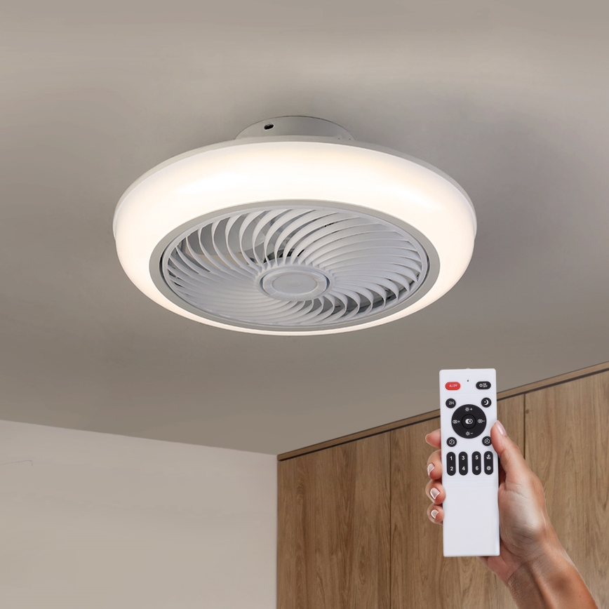 Brilagi - LED Стельовий світильник з вентилятором та регулюванням яскравості LED/30W/230V 3000-6500K білий + пульт дистанційного керування