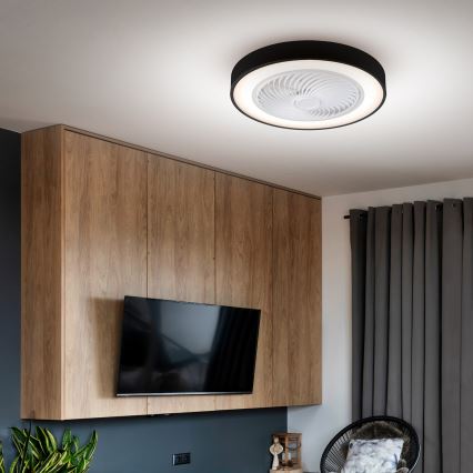 Brilagi - LED Стельовий світильник з вентилятором та регулюванням яскравості LED/30W/230V 3000-6500K чорний + пульт дистанційного керування