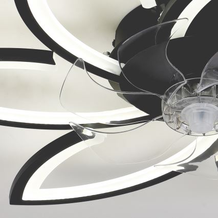 Brilagi - LED Стельовий світильник з вентилятором та регулюванням яскравості LED/50W/230V 3000-6500K чорний + пульт дистанційного керування