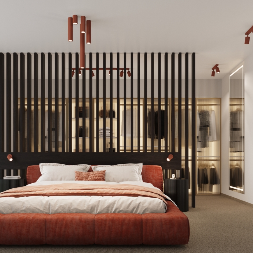 Брілагі - світлодіодний точковий світильник КРЕСТО 1×ГУ10/10Вт/230В 30 см червоний