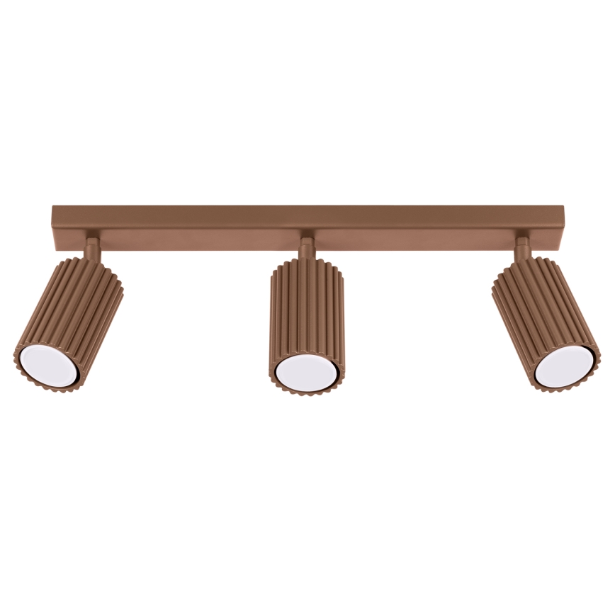 Брілагі - світлодіодний точковий світильник КРЕСТО 3×ГУ10/10 Вт/230 В коричневий