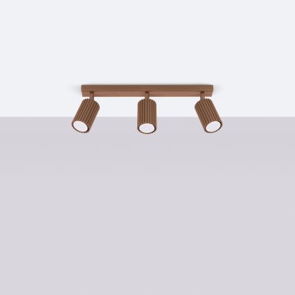 Брілагі - світлодіодний точковий світильник КРЕСТО 3×ГУ10/10 Вт/230 В коричневий