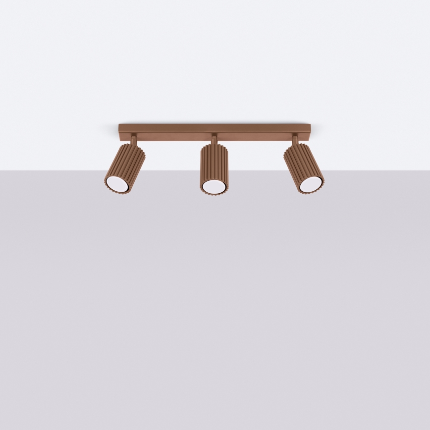 Брілагі - світлодіодний точковий світильник КРЕСТО 3×ГУ10/10 Вт/230 В коричневий