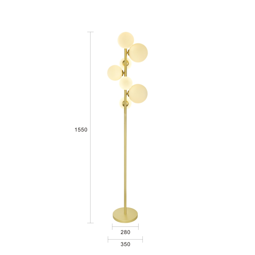 Brilagi - Світлодіодний торшер MILLA 7xG9/3W/230V золотий/білий