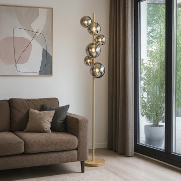 Brilagi - Світлодіодний торшер MILLA 7xG9/3W/230V золотий/димчастий
