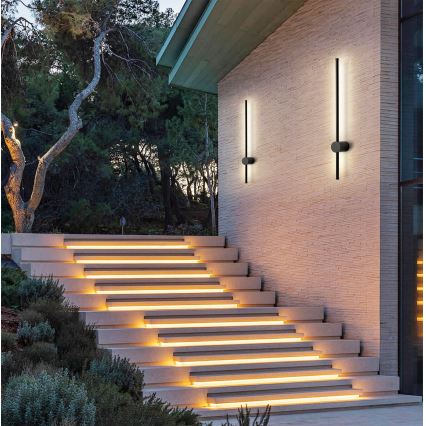 Brilagi - LED зовнішній настінний світильник AURA LED/12W/230V 3000K IP54 65 см чорний CRI 90