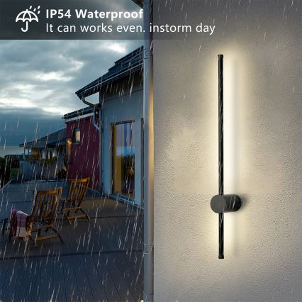 Brilagi - Зовнішній настінний світильник AURA LED/12W/230V 4000K IP54 65 см чорний CRI 90