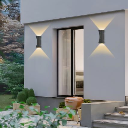 Брілагі - світлодіодний зовнішній настінний світильник БІКОН/10 Вт/230 В антрацит ІР44