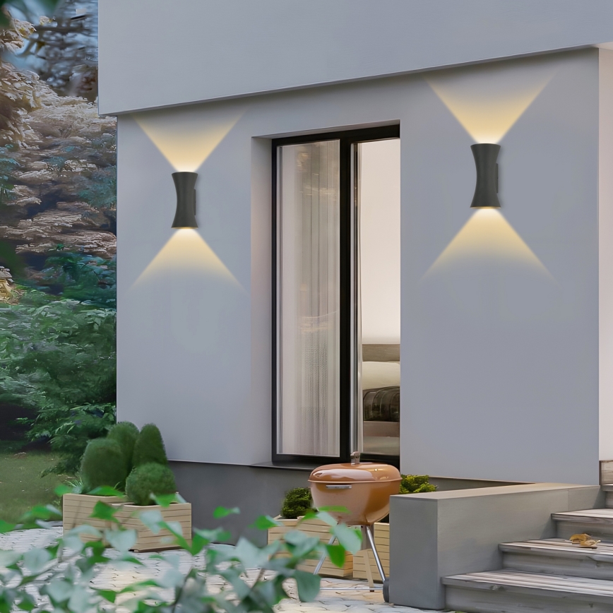 Брілагі - світлодіодний зовнішній настінний світильник БІКОН/10 Вт/230 В антрацит ІР44