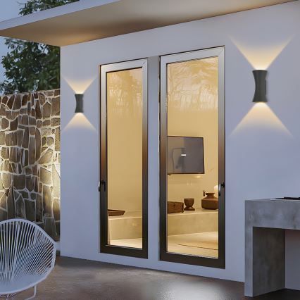 Брілагі - світлодіодний зовнішній настінний світильник БІКОН/10 Вт/230 В антрацит ІР44