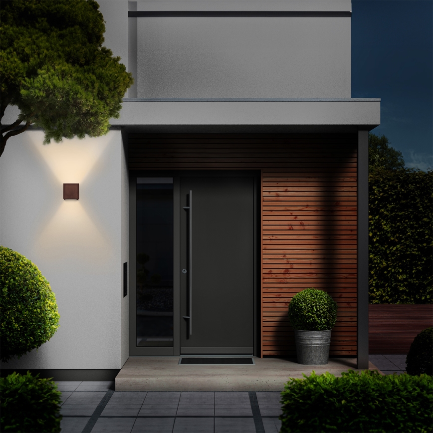 Brilagi - світлодіодний зовнішній настінний світильник CUBE LED/6 Вт/230 В коричневий IP54