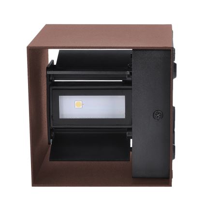 Brilagi - світлодіодний зовнішній настінний світильник CUBE LED/6 Вт/230 В коричневий IP54