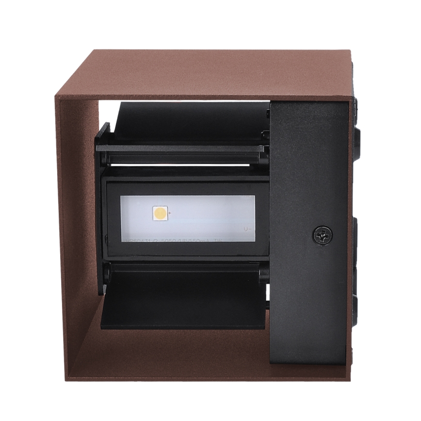 Brilagi - світлодіодний зовнішній настінний світильник CUBE LED/6 Вт/230 В коричневий IP54