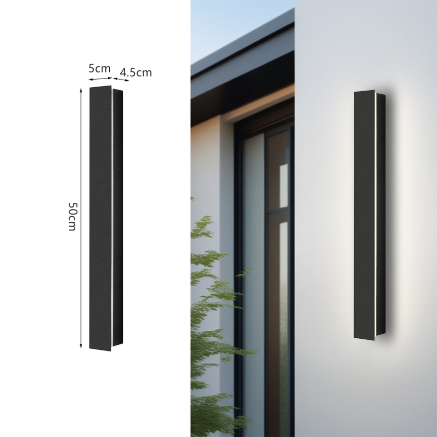 Brilagi - LED зовнішній настінний світильник LINEAR LED/12W/230V 4000K IP65 50 см чорний