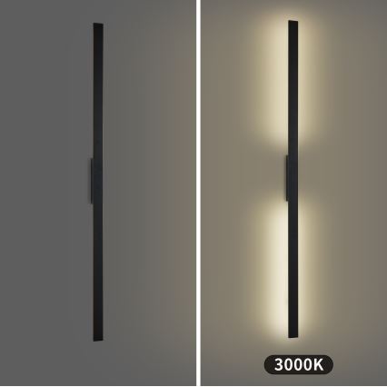 Brilagi - Зовнішній настінний світильник LUNA LED, 30W, 230V, 3000K, IP65, 150 см, чорний, CRI 90