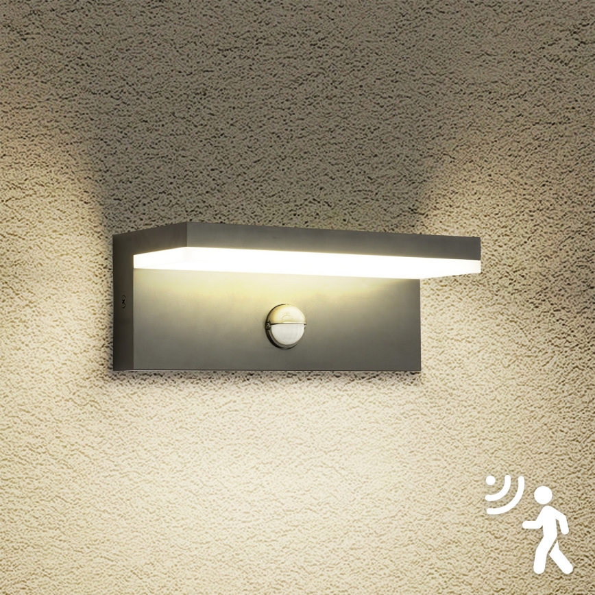 Brilagi - світлодіодний зовнішній настінний світильник з датчиком TESSI LED/10W/230V антрацит IP54