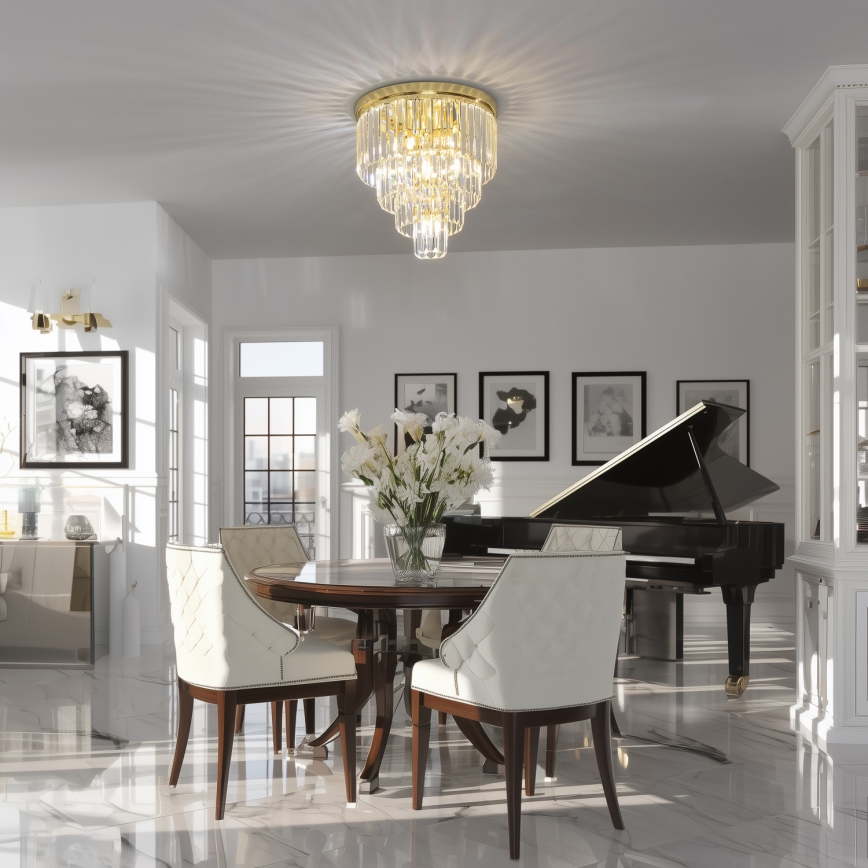 Brilagi - LED кришталевий стельовий світильник MOZART 5xE14/40W/230V, діаметр 40 см, золотий