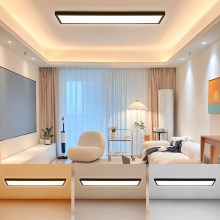 Brilagi - Світлодіодний стельовий світильник для ванної кімнати FRAME LED/50W/230V 3000/4000/6000K IP44 чорний