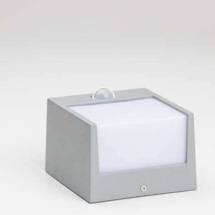 Brilagi - Зовнішній настінний світильник з LED і сенсором TERNI LED/12W/230V сірий IP44