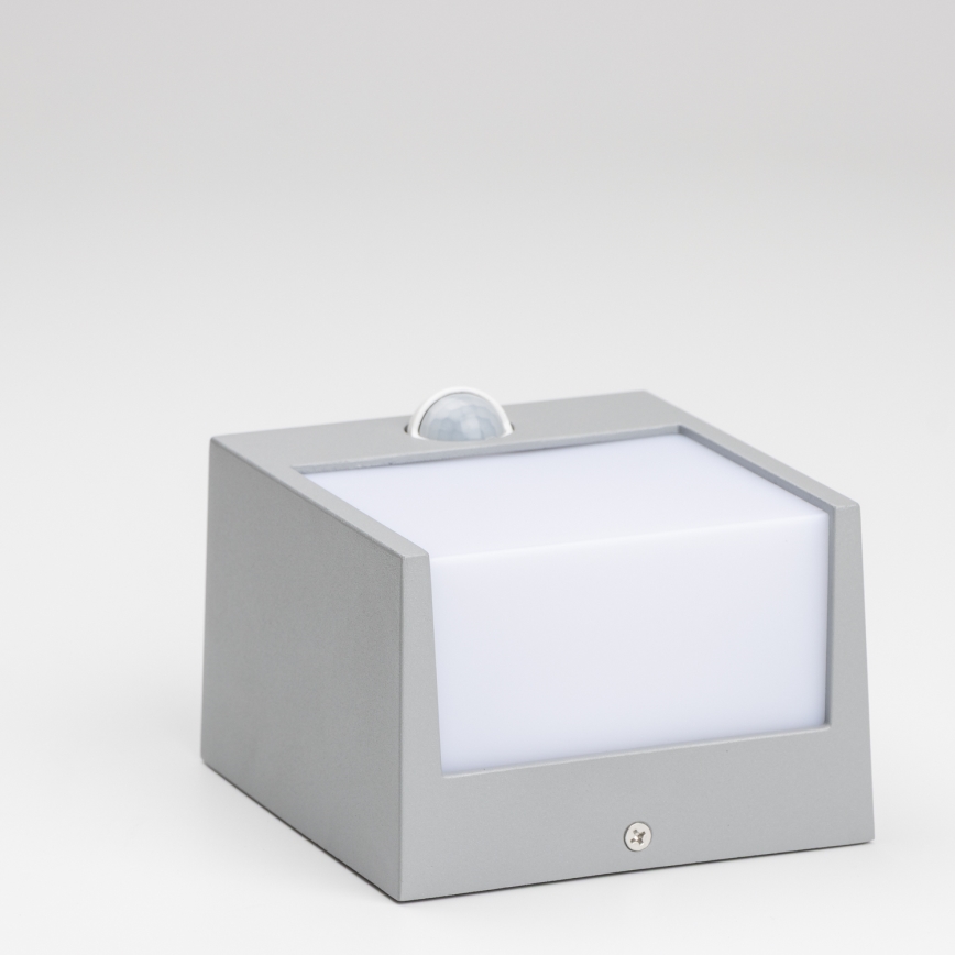 Brilagi - Зовнішній настінний світильник з LED і сенсором TERNI LED/12W/230V сірий IP44