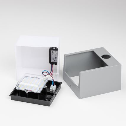 Brilagi - Зовнішній настінний світильник з LED і сенсором TERNI LED/12W/230V сірий IP44