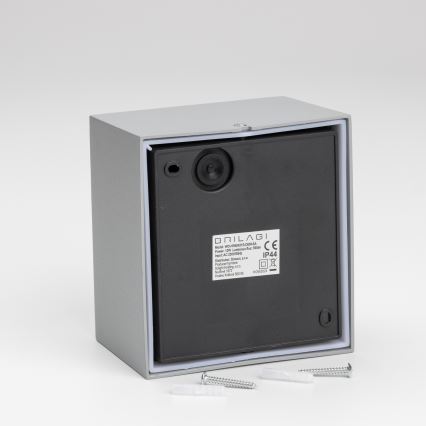 Brilagi - Зовнішній настінний світильник з LED і сенсором TERNI LED/12W/230V сірий IP44