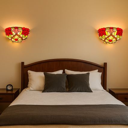 Брілагі - Тіффані вітражний настінний світильник ГАРЛАН 1xE14/40W/230V