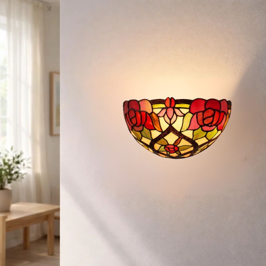 Брілагі - Тіффані вітражний настінний світильник ГАРЛАН 1xE14/40W/230V