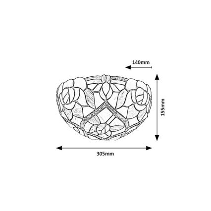 Брілагі - Тіффані вітражний настінний світильник ГАРЛАН 1xE14/40W/230V