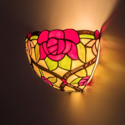 Брілагі - Тіффані вітражний настінний світильник ГАРЛАН 1xE14/40W/230V