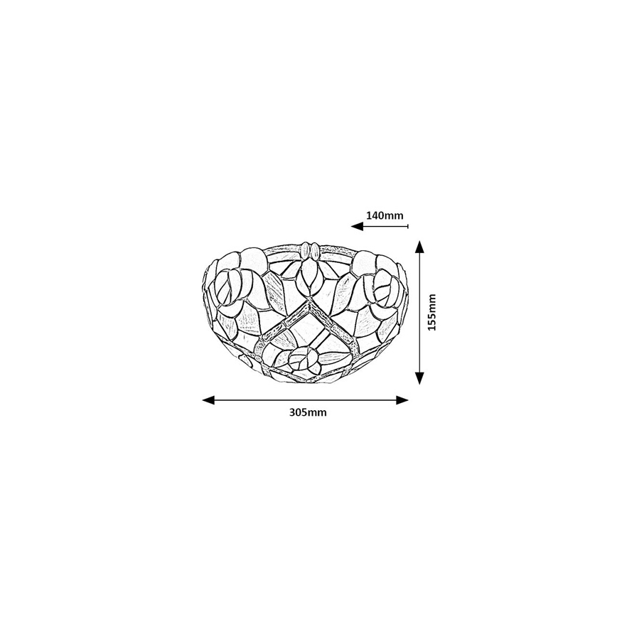 Брілагі - Тіффані вітражний настінний світильник ГАРЛАН 1xE14/40W/230V