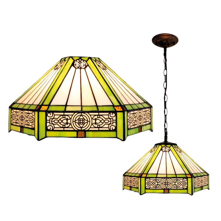 BRILAGI - Tiffany вітражна люстра на ланцюгу EMERALD 1xE27/60W/230V діаметр 40 см