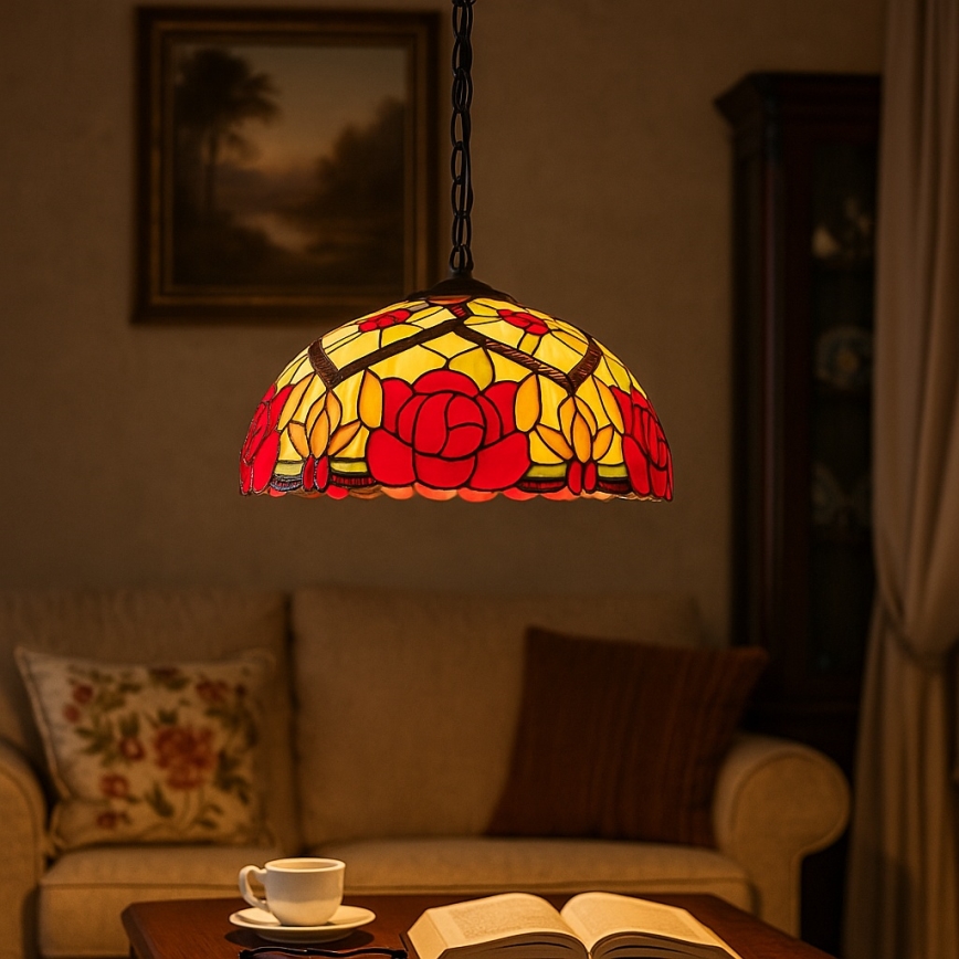 Brilagi - Tiffany вітражна люстра на ланцюгу GARLAN 2xE27/60W/230V