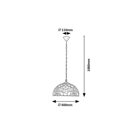 Brilagi - Tiffany вітражна люстра на ланцюгу GARLAN 2xE27/60W/230V