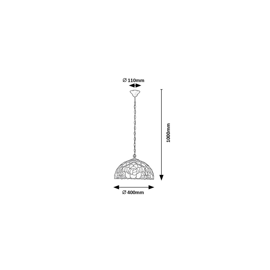 Brilagi - Tiffany вітражна люстра на ланцюгу GARLAN 2xE27/60W/230V