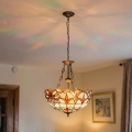 Brilagi - Tiffany вітражна люстра на ланцюгу MIRABELLA 3xE27/60W/230V, діаметр 50 см