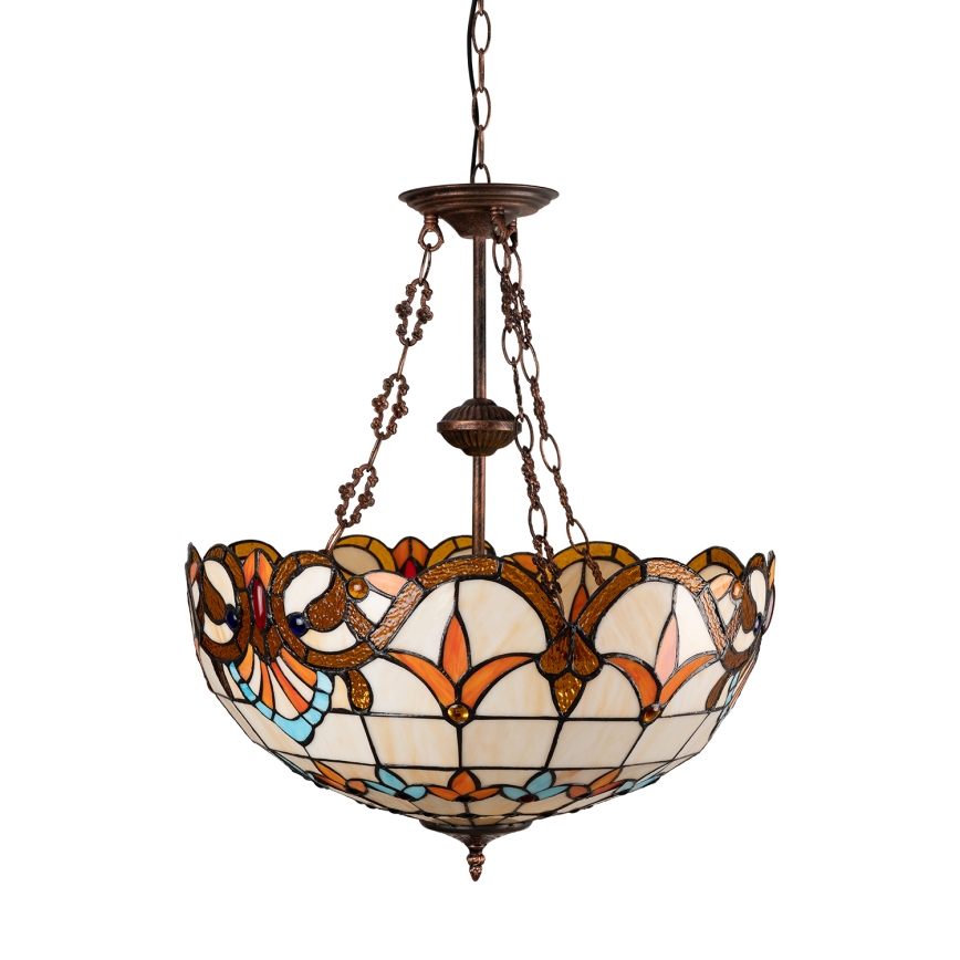 Brilagi - Tiffany вітражна люстра на ланцюгу MIRABELLA 3xE27/60W/230V, діаметр 50 см