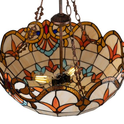 Brilagi - Tiffany вітражна люстра на ланцюгу MIRABELLA 3xE27/60W/230V, діаметр 50 см