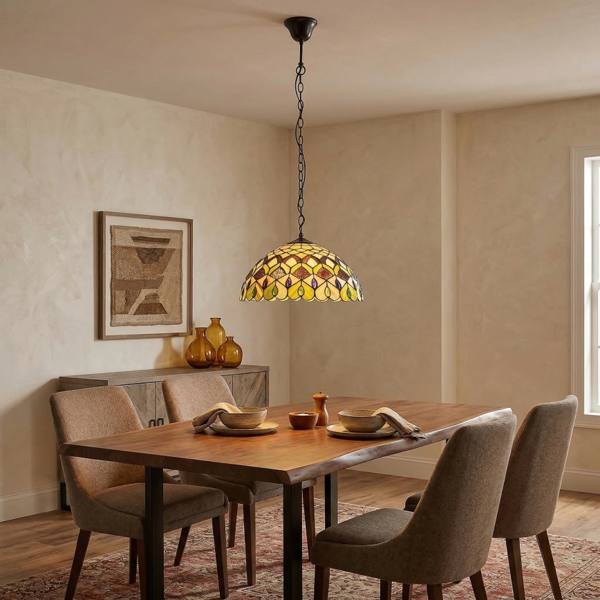 Brilagi - Tiffany вітражна люстра на ланцюзі MARGARET 2xE27/60W/230V