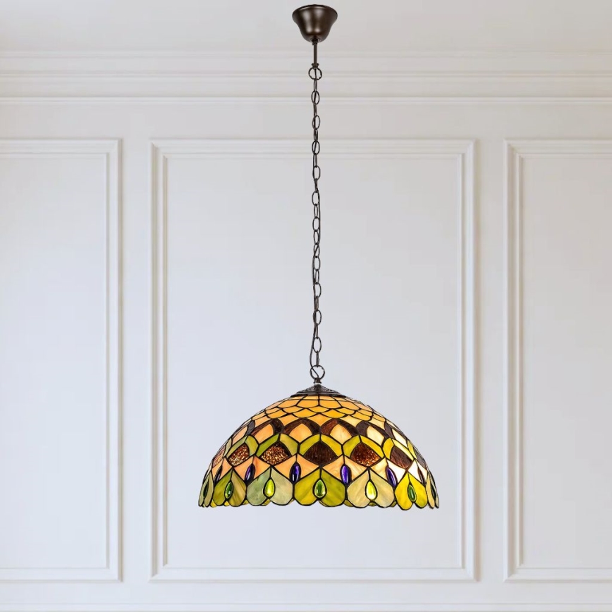Brilagi - Tiffany вітражна люстра на ланцюзі MARGARET 2xE27/60W/230V