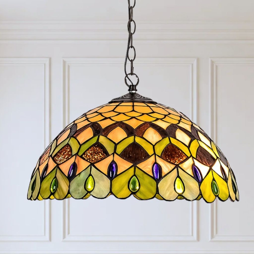 Brilagi - Tiffany вітражна люстра на ланцюзі MARGARET 2xE27/60W/230V