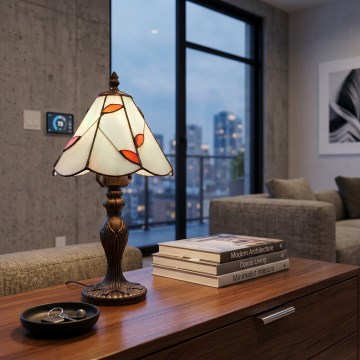 Brilagi - Tiffany вітражна настільна лампа FOLIA 1xE27/60W/230V