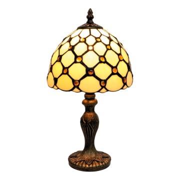 BRILAGI - Tiffany вітражна настільна лампа IVORY SMOOTH 1xE27/60W/230V
