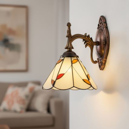 Brilagi - Tiffany вітражна настінна лампа FOLIA 1xE14/40W/230V